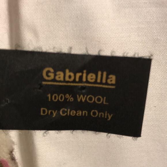 Gabriella Pure Wool Reversable Shawl with Rabbit Fur Fringe. OS - Picture 3 of 9